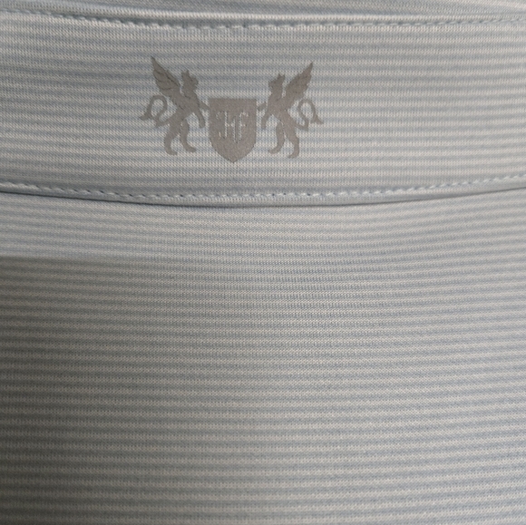 Hickey Freeman NY Striped Blue Golf Quarter-Zip Pullover Mens Large - Picture 3 of 5